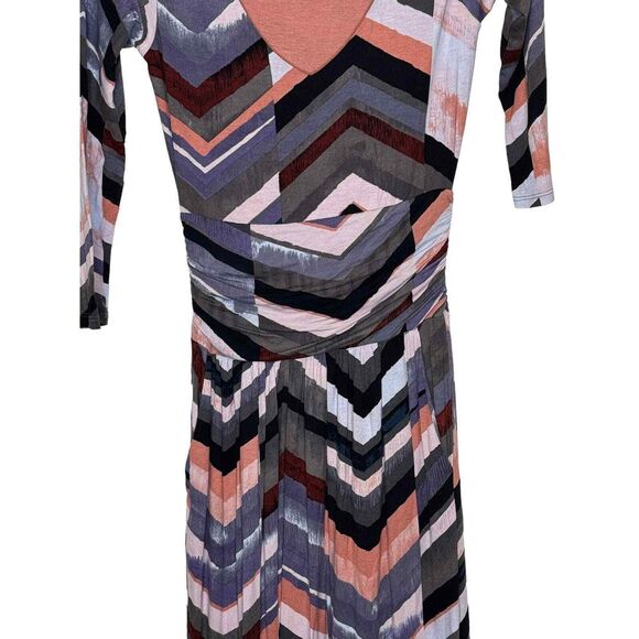 Anthropologie Maeve Women's  Maxi Dress Chevron Striped Lined Knit StretchXS - Picture 4 of 12